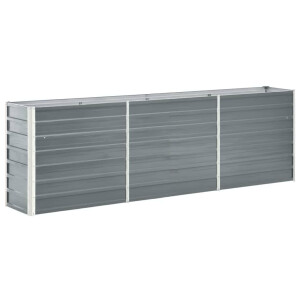 vidaXL Plantenbak verhoogd 240x40x77 cm gegalvaniseerd staal grijs