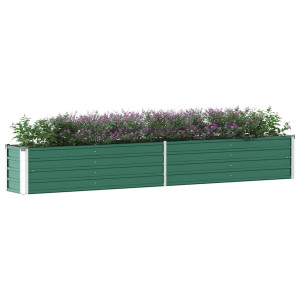 vidaXL Plantenbak verhoogd 320x40x45 cm gegalvaniseerd staal groen