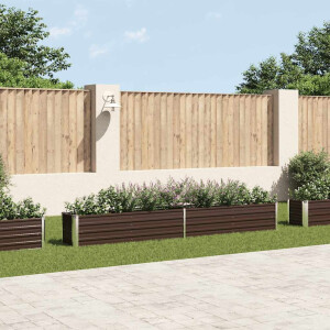 vidaXL Plantenbak verhoogd 320x40x45 cm gegalvaniseerd staal bruin