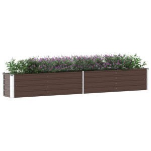 vidaXL Plantenbak verhoogd 320x40x45 cm gegalvaniseerd staal bruin