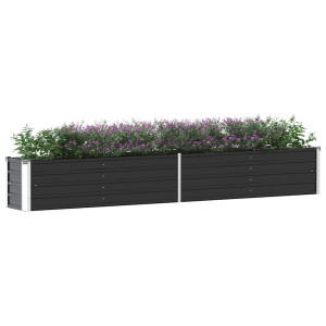 vidaXL Plantenbak verhoogd 320x40x45 cm gegalvaniseerd staal antraciet