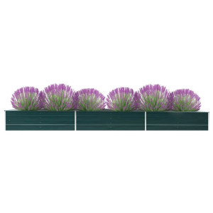 vidaXL Plantenbak verhoogd 480x80x45 cm gegalvaniseerd staal groen