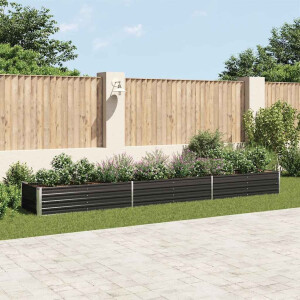 vidaXL Plantenbak verhoogd 480x80x45 cm gegalvaniseerd staal antraciet