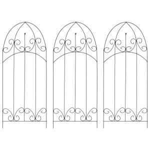 vidaXL Plantenklimrekken 3 st 40x100 cm ijzer zwart
