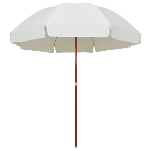 vidaXL Parasol met stalen paal 300 cm zandkleurig