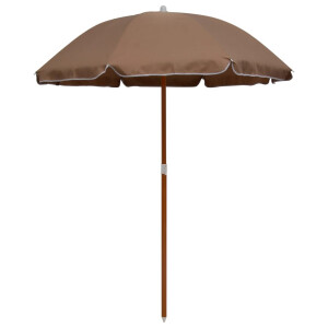 vidaXL Parasol met stalen paal 180 cm taupe