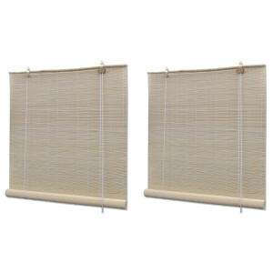 vidaXL Rolgordijnen 2 st 120x160 cm bamboe natuurlijk