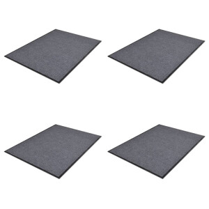 vidaXL Deurmatten 4 st 90x60 cm PVC grijs