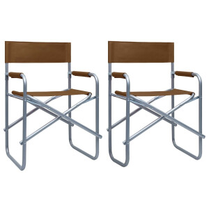 vidaXL Regisseursstoelen 2 st staal bruin