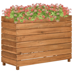 vidaXL Plantenbak verhoogd 100x40x72 cm gerecycled teakhout en staal