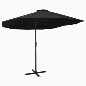 vidaXL Parasol met aluminium paal 460x270 cm zwart