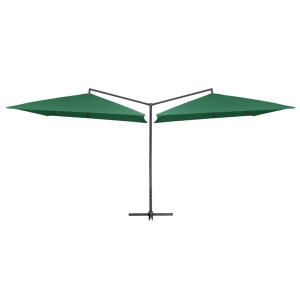 vidaXL Parasol dubbel met stalen paal 250x250 cm groen