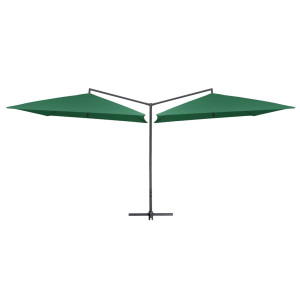 vidaXL Parasol dubbel met stalen paal 250x250 cm groen