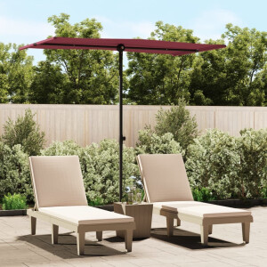 vidaXL Parasol met aluminium paal 180x110 cm bordeauxrood