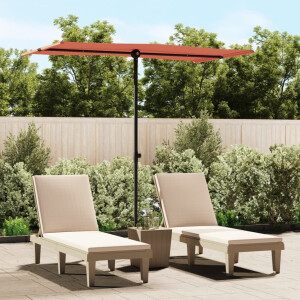 vidaXL Parasol met aluminium paal 180x110 cm terracottakleurig
