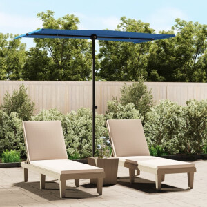 vidaXL Parasol met aluminium paal 180x110 cm azuurblauw