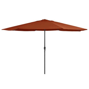 vidaXL Parasol met metalen paal 390 cm terracottakleurig