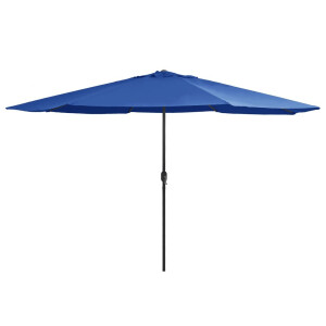 vidaXL Parasol met metalen paal 390 cm azuurblauw