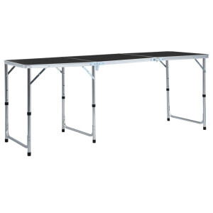 vidaXL Campingtafel inklapbaar 180x60 cm aluminium grijs