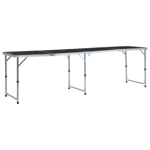 vidaXL Campingtafel inklapbaar 240x60 cm aluminium grijs