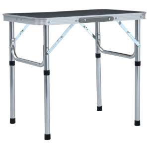 vidaXL Campingtafel inklapbaar 60x45 cm aluminium grijs