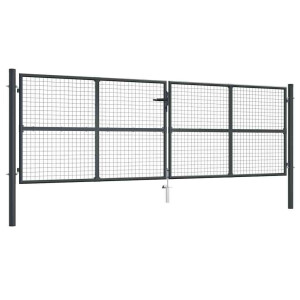 vidaXL Tuinhek van gaas gegalvaniseerd staal 400x125 cm grijs