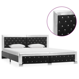 vidaXL Bedframe kunstleer zwart 180x200 cm
