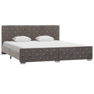 vidaXL Bedframe fluweel grijs 180x200 cm