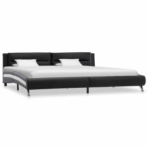 vidaXL Bedframe met hoofdeinde Zwart 160 x 200 cm Nep Leer