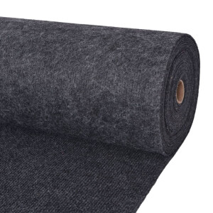 vidaXL Tapijt 1,2x10 m ribstof antracietkleurig