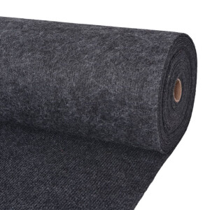 vidaXL Tapijt 1,2x15 m ribstof antracietkleurig