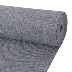 vidaXL Tapijt 1,2x15 m ribstof grijs