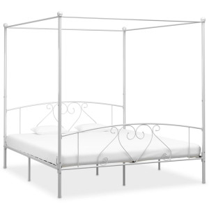 vidaXL Hemelbedframe metaal wit 180x200 cm