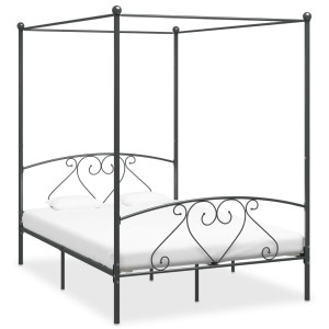 vidaXL Hemelbedframe metaal grijs 140x200 cm