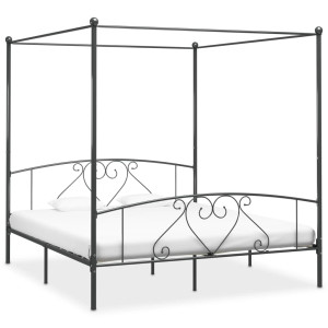 vidaXL Hemelbedframe metaal grijs 180x200 cm