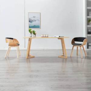 vidaXL Eetkamerstoelen 2 st gebogen hout en kunstleer