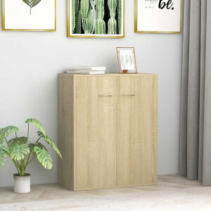 vidaXL Dressoir 60x30x75 cm bewerkt hout sonoma eikenkleurig