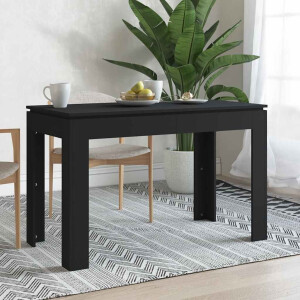 vidaXL Eettafel 120x60x76 cm bewerkt hout zwart