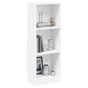 vidaXL Boekenkast met 3 schappen 40x24x109 cm bewerkt hout wit