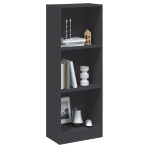 vidaXL Boekenkast met 3 schappen 40x24x109 cm bewerkt hout grijs