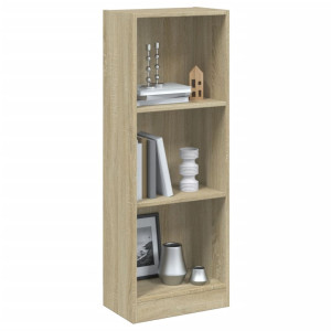 vidaXL Boekenkast met 3 schappen 40x24x109 cm bewerkt hout sonoma eik