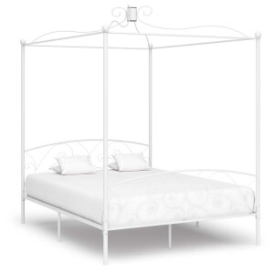 vidaXL Hemelbedframe metaal wit 180x200 cm