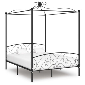 vidaXL Hemelbedframe metaal zwart 180x200 cm