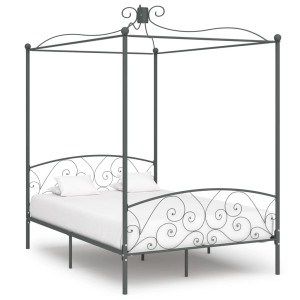 vidaXL Hemelbedframe metaal grijs 140x200 cm