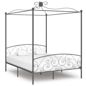 vidaXL Hemelbedframe metaal grijs 180x200 cm