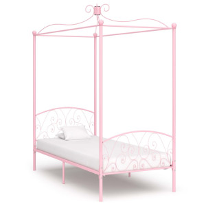 vidaXL Hemelbedframe metaal roze 90x200 cm