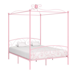 vidaXL Hemelbedframe metaal roze 180x200 cm