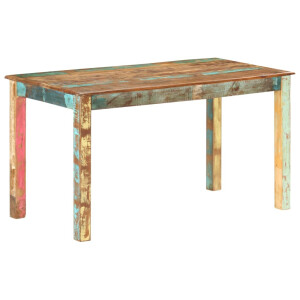 vidaXL Eettafel 140x70x76 cm massief gerecycled hout