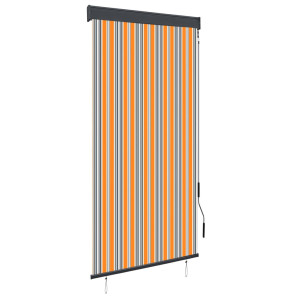 vidaXL Rolgordijn voor buiten 100x250 cm geel en blauw