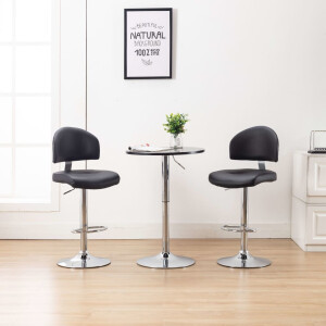 vidaXL Barstoelen 2 st kunstleer zwart